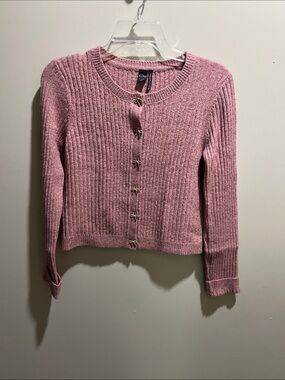 ICONe Dusty Rose Ribbed Knit Cardigan